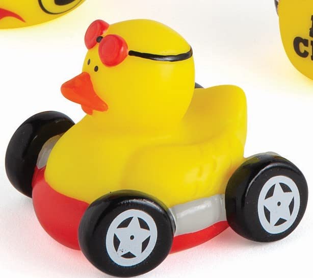 Fun Express Race Car Driver Rubber Duckies - Fun Toys and Party Favors for Kids - Birthdays Weddings and Special Events - Perfect for Celebrations
