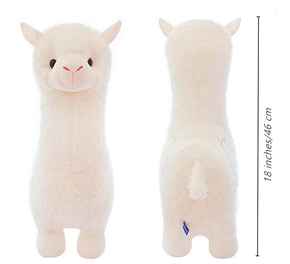 JOSON Alpaca Plush Toy, Super Cute Camel Stuffed Animal Pillow for Birthday, Christmas, Valentine's Day Gift (18 inch White)