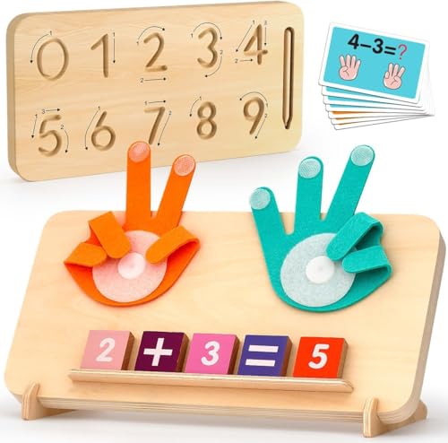 HANR Montessori Math Counting Toys,Preshool Learning Toys for Toddlers 3-6, Educational Math manipulatives for Kids,Number Counting Blocks,Montessori