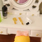 4Pcs Miniature Comb Hair Dryer Mirror Makeup Set /12 Dollhouse Decorations Hair Dryer Dollhouse Mirror Miniature Bathroom Accessory Furniture