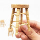 EatingBiting Adult Decorations 1:12 Dollhouse Miniature Wooden Stool Chair Dollhouse Furniture Box Handmade Dollhouse Pub Bar high Stool Chair