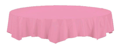 Creative Converting Touch of Color Round Candy Pink Plastic Lined Paper Tablecover, Each, 82