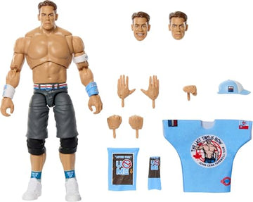 Mattel WWE Ultimate Edition Action Figure & Accessories Set, John Cena 6-inch Collectible with Swappable Heads & Hands, 30 Articulation Points