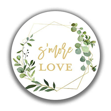 2"" Round Greenery S'More Love Wedding Favor Sticker (40 Labels)