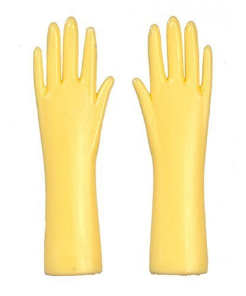Melody Jane Dollhouse Yellow Rubber Gloves 1:12 Scale Kitchen Accessory