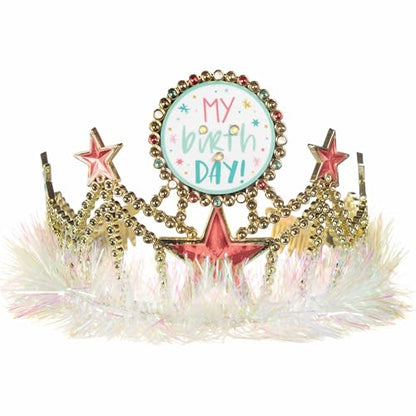 Light-Up Tiara - Pack of 1 - Plastic Crown - Perfect Birthday Accessory, Gold, 3.63" x 6.5"