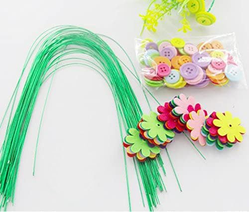Carykon DIY Craft Iron Wire Button Felt Bouquets Kit, Make 40 Flowers (8-Petal Flowers)