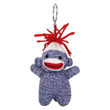 Made By Aliens Sock Monkey Keychain 4 inch - Color of Sockiez Stuffed Animal Plush Toy - Premium Gift for Back to School kids & all ages - Cute