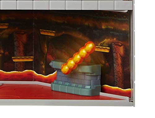 Super Mario Nintendo Deluxe Bowser's Castle Playset with 2.5" Exclusive Articulated Bowser Action Figure, Interactive Play Set with Authentic in-Game