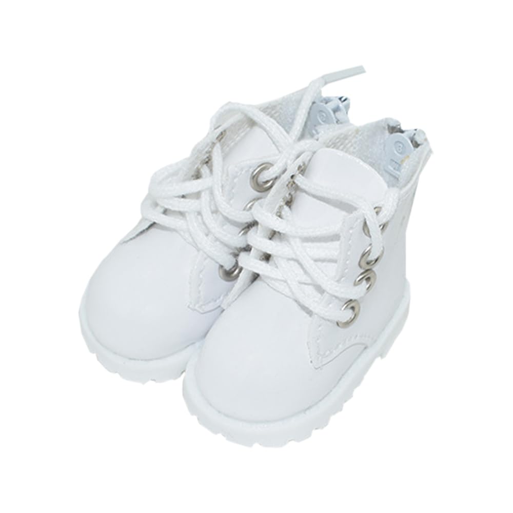niannyyhouse 20cm Plush Doll Leather Shoes Length 5.4cm 8in Doll Accessories (White)
