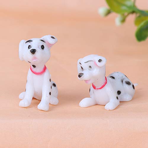 Miniature Dog Figurines 102Pcs Dalmatian Figures Mini Plastic Fairy Garden Miniature Moss Landscape DIY Terrarium Crafts Ornament Accessories for Home