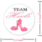 Team Heels Wheels Gender Reveal Party Stickers,2.5 Inch Party Stickers Decorations Supplies Favors Voting Glossy(120 Pcs)