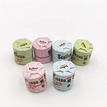SXFSE Dollhouse Decoration Accessories, 1:12 Dollhouse Miniature Scene Model 6 PCS Paper Towels Set (6 PCS, 12 x 11 mm)