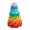 Fisher-Price Wood Toddler Toy Ring Stacker, 10-Piece Wooden Stacking Activity for Fine Motor Skills Play Kids Ages 18+ Months