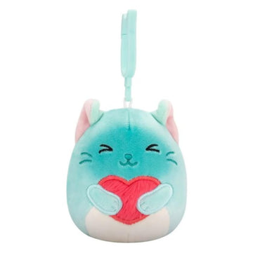 Squishmallows Sigrid Siamese Cat Valentine Plush Clip, 3.5 Inch
