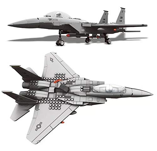 General Jim's F-15 Eagle Fighter Jet Building Blocks Set, 1:48 Scale Military Aircraft Model, 262 Pieces, Twin-Tail Jet with Landing Gear and Cockpit