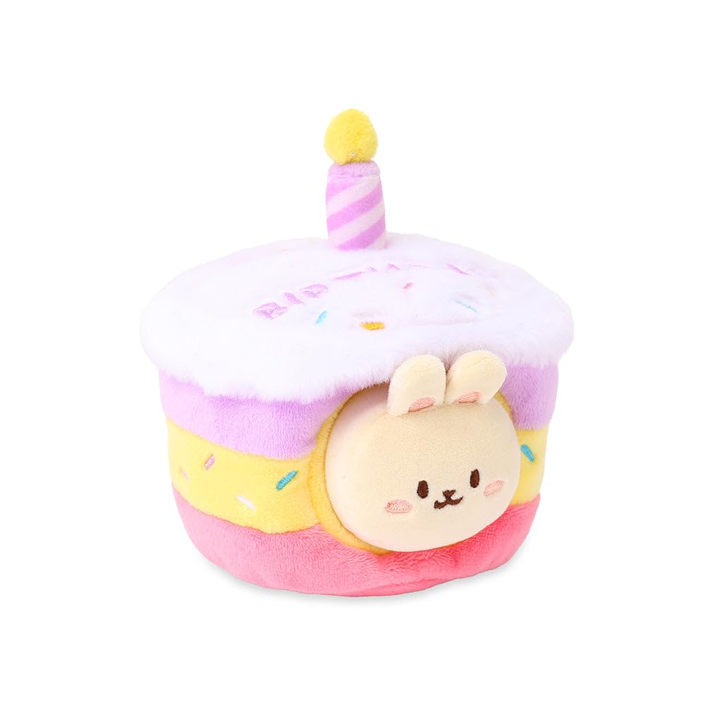 Anirollz Birthday Cake Oufitz Bunniroll Mini Plush - Soft & Cuddly Stuffed Bunny, Cute Collectible Gift for Plush Lovers, 4” Small & Adorable