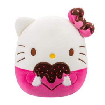 Squishmallow Sanrio Valentine 8" Chocolate Hello Kitty Plush Toy - Officially Licensed Kellytoy - Collectible Soft & Squishy Stuffed Animal Toy - Gift