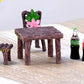 3 Pcs Miniature Table and Chairs Set - Outdoor Pastoral Style Fairy Garden Furniture Ornaments - Resin Bench & Chair Kit for Dollhouse Accessories