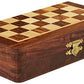 Magnetic Travel Chess Board Set - Classic Wood Staunton 7 X 7 Inch Pocket Chess Set with Folding Game Board Handmade in Fine Rosewood