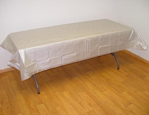 Exquisite Silver Floral plastic table cover