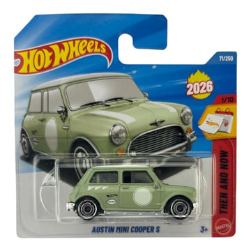 Hot Wheels Austin Mini Cooper S [Green] Then & Now 1/10, 71/250, New for 2026! 1:64 Scale Diecast Toy Vehicle