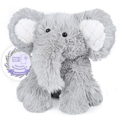SuzziPals Warming Elephant Stuffed Animals, Microwavable Stuffed Animal Heating Pads for Cramps, Pain & Stress Relief, Heatable & Coolable Stuffed