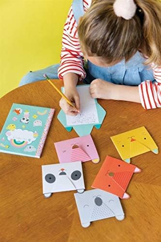 Petit Collage DIY Arts and Crafts Kit, Stationery Design - Craft Kit for Kids Includes 12 Animal Notecards, 1 Blank Journal, 2 Sticker Sheets, 4