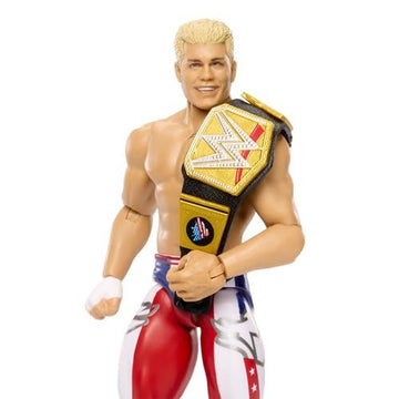 WWE Cody Rhodes Main Event Series Champions 2026 Action Figure with Championship Title, 6-inches