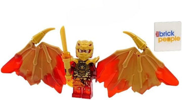 LEGO Ninjago Crystalized: Kai Golden Dragon Minifig with Fire Sword and Dragon Sword