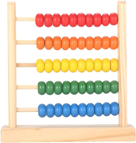 MAGIKON Miniature Abacus, 5 Rows Wooden Counting Frame for Math