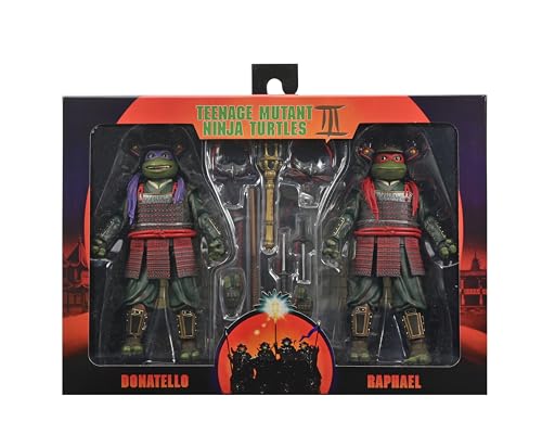 NECA Teenage Mutant Nin ja Turtles 3 (Movie) - Turtles in Time - 7" Scale Action Figures - Donatello & Raphael 2 Pack