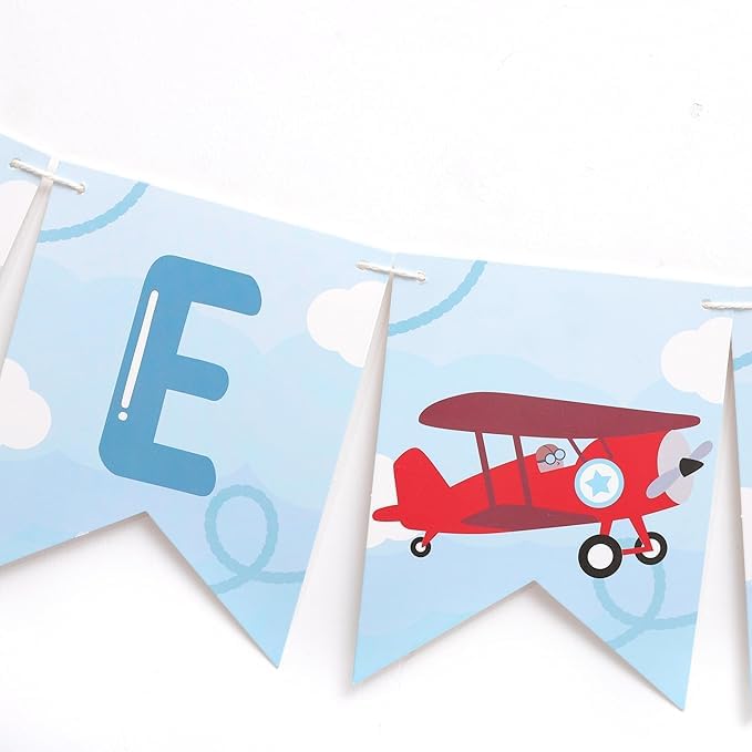 Time Flies Vintage Airplane Banner,Airplane 1st Birthday Banner