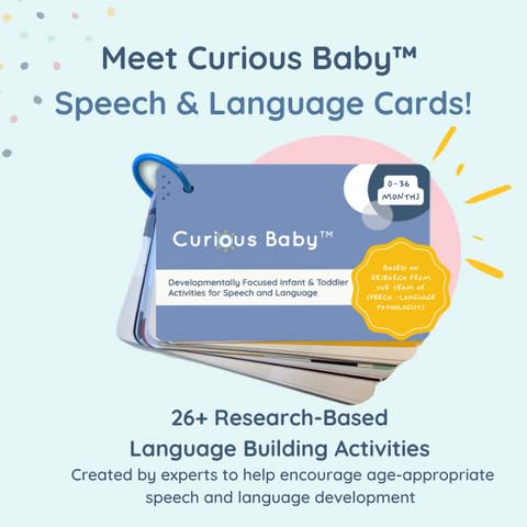 Curious Baby™ Speech & Language Development Cards (0-36 Months) | 26+ Research-Based Activities for Babies, & Toddlers, Educational Activity Milestone
