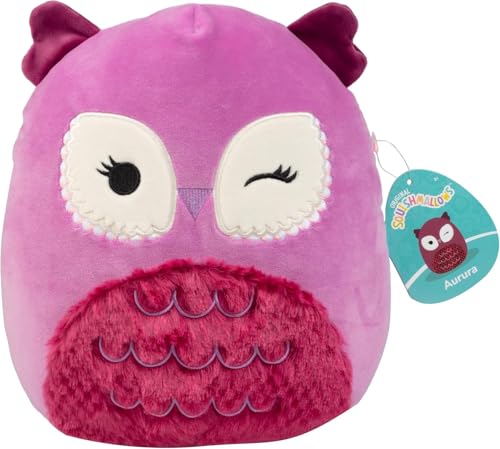 Squishmallows 10 Inch Aurora The Purple Owl - Official Jazwares Plush - Collectible Squishy Soft Stuffed Animal Toy - Gift for Kids, Boys, & Girls