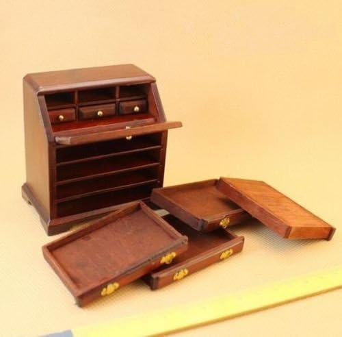 EatingBiting 1:12 Dollhouse Miniature Doll Cabinet, Doll Furniture Room Bed Wooden Drawer Cabinet Dollhouse Desk Wooden TV Cabinet Living Room Set
