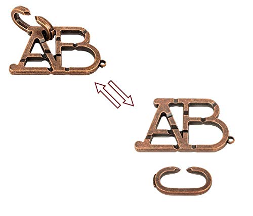 SHUYUE ABC Metal Puzzle Lock IQ Test Mind Game Toys Brain Teaser Metal Puzzles Magic Trick Toy Metal IQ Puzzle for Kids and Adults