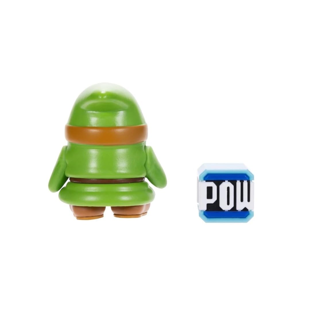 Super Mario 4 inch Green Shy Guy Action Figure with POW Block