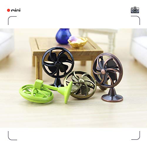 SXFSE Dollhouse Decoration Accessories, 1:12 Dollhouse Miniature Scene Model Table Fan (4 Pcs, 30 x 43 mm)