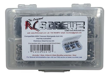 Tra043 - Compatible with Traxxas Stampede 4x4 VXL Stainless Steel Screw Kit