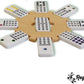 Regal Games Mexican Train Double 15 Dominoes Set for Adults & Kids - Domino Game with 136 Tiles Colored Dots & 8 Metal Trains - 2-8 Player Games