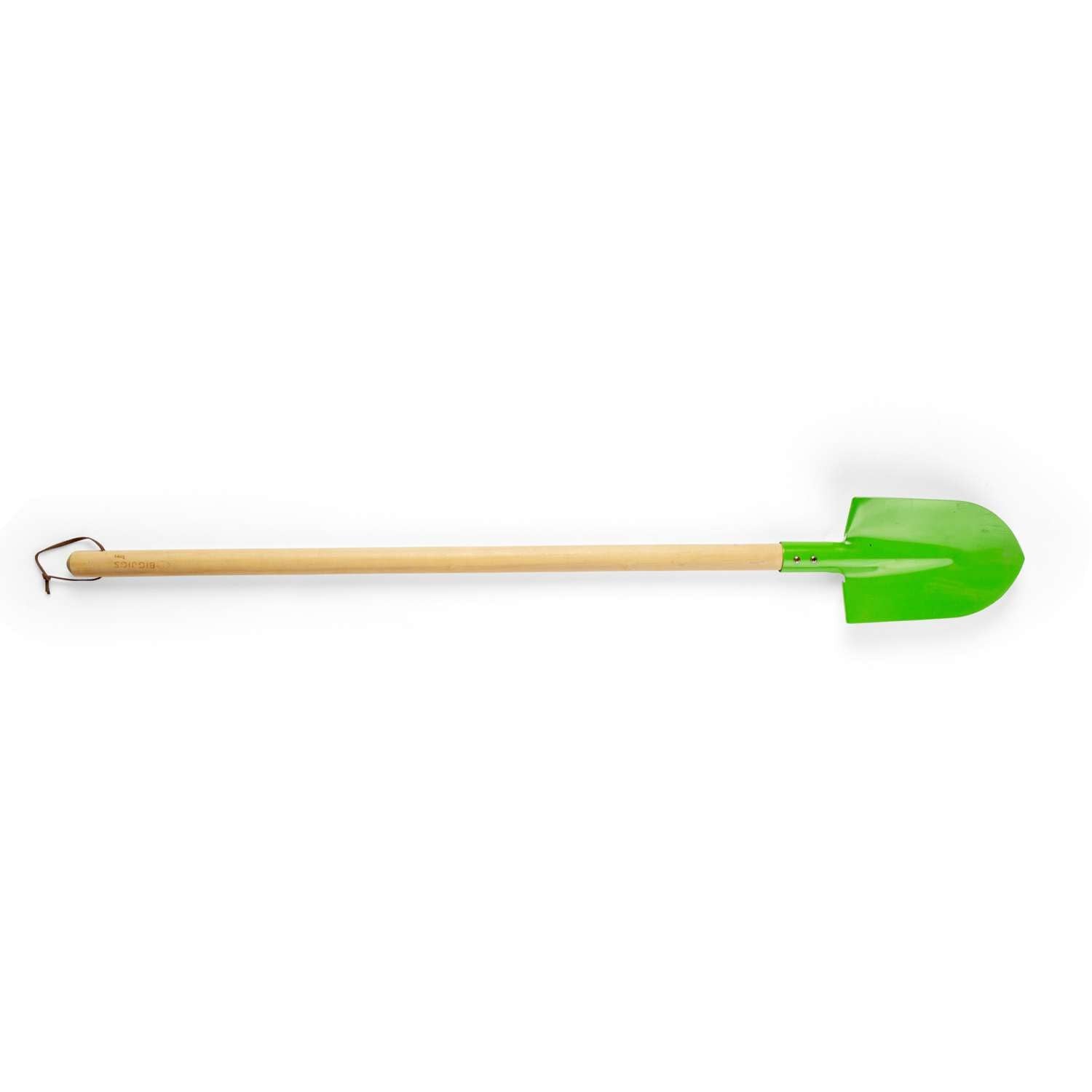 Bigjigs Toys Wooden Long Handled Shovel - 86cm Long Green Shovel, Quality Kids Gardening Tools & Childrens Gardening Sets, Outdoor & Garden Toys