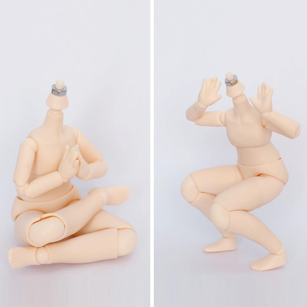 XiDonDon Big 1/8 Scale BJD Doll Body 16cm (6.3 inch) Height Action Figure Body Doll Model, White Skin Color,1/8 BJD Doll Accessories