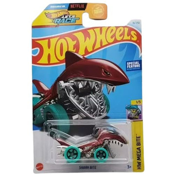 Hot Wheels Shark Bite Maroon HW Mega Bite 3/5 Die-Cast Car Model