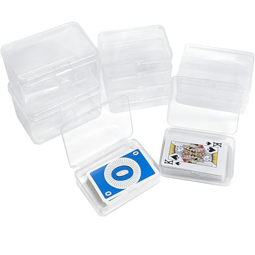 8 Pcs Playing Card Storage Box Set,3 Size Clear Plastic Playing Game Card Cases, Mixed Size Card Game Storage Organizer Boxes for UNO Cards, Trading