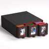 Trading Card Storage Box, 3-Row Slide-Pull Card Case with Stackable Design & 15 Dividers, Commander Display Card Organizer Holder for MTG, Pkmn