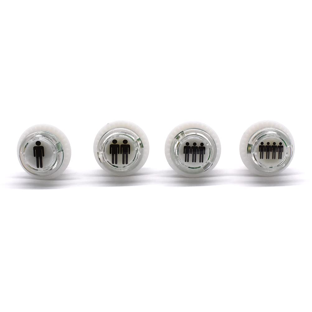 Arcity 4 Pcs/Lot 24mm Arcade LED Push Buttons Illuminated 1P 2P 3P 4P Players Lit with Microswitch for Arcade Machine Games Console Parts 5V White New