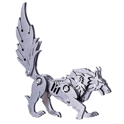 Microworld 3D Metal Puzzle, Mechanical Wolf 3D Metal Model Kits, Steel Warcraft Collection DIY Animal Brain Teasers Simple 3D Puzzles Home Decor Art