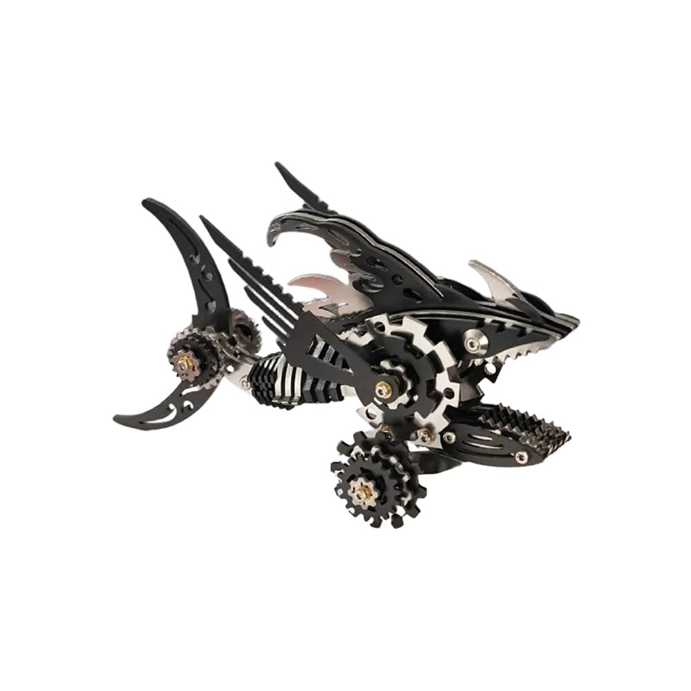 Mokrdomain Megalodon JU CHI SHA 3D Metal Jigsaw Puzzle, Black