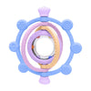 Rotatable Silicone Teether Toy for Babies Over 3 Months -BPA Free, Food Grade Infant Teething Toy with Rattle Ring, Multi Textures Colorful Teethers